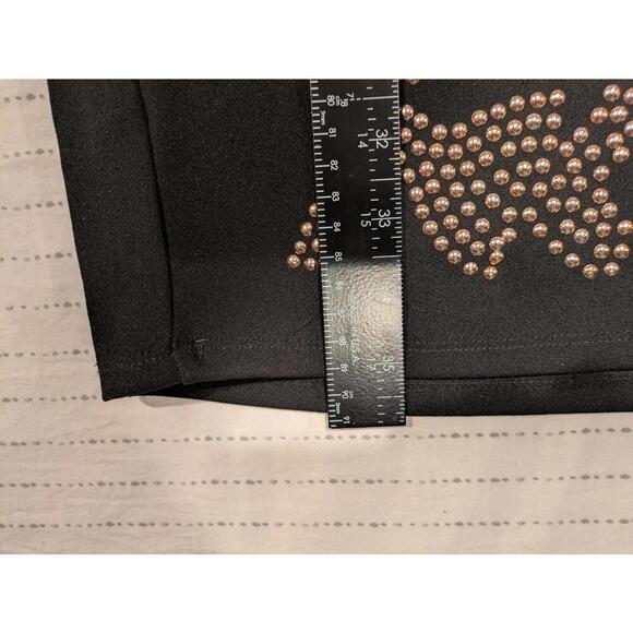 Revamped Elegant Black Beaded Rose Gold Studded Dress with Zip-Up Detail - Picture 9 of 9